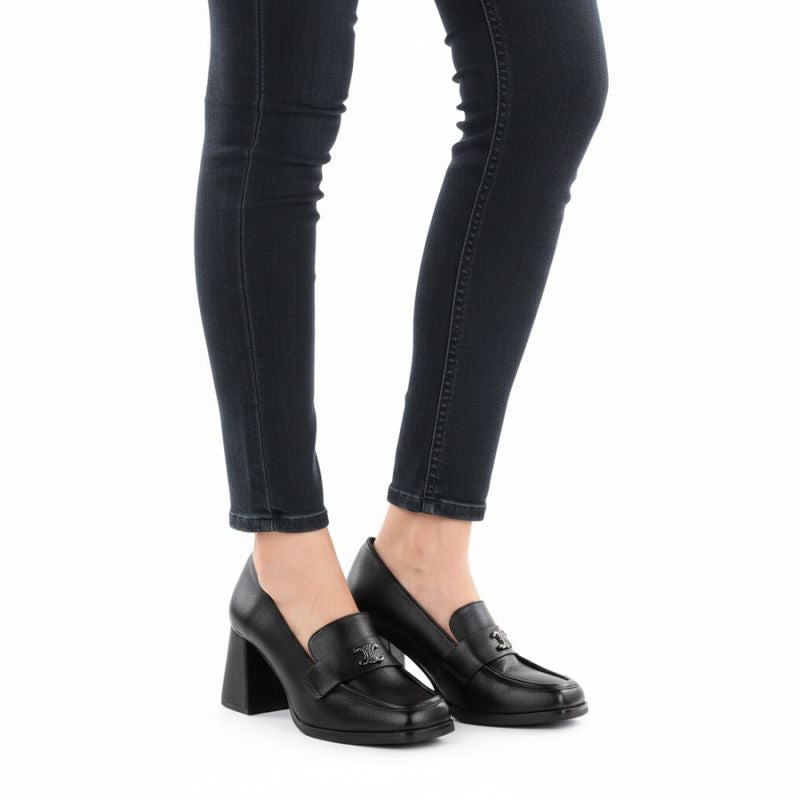 Women's black high-heeled moccasins Potocki SZ12783 To be categorized Your Sports Performance