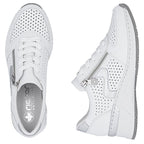 Women's leather wedge sneakers white Rieker N4340-80 To be categorized Your Sports Performance