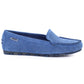 Women's moccasins, suede shoes, blue Potocki 09301 Potocki