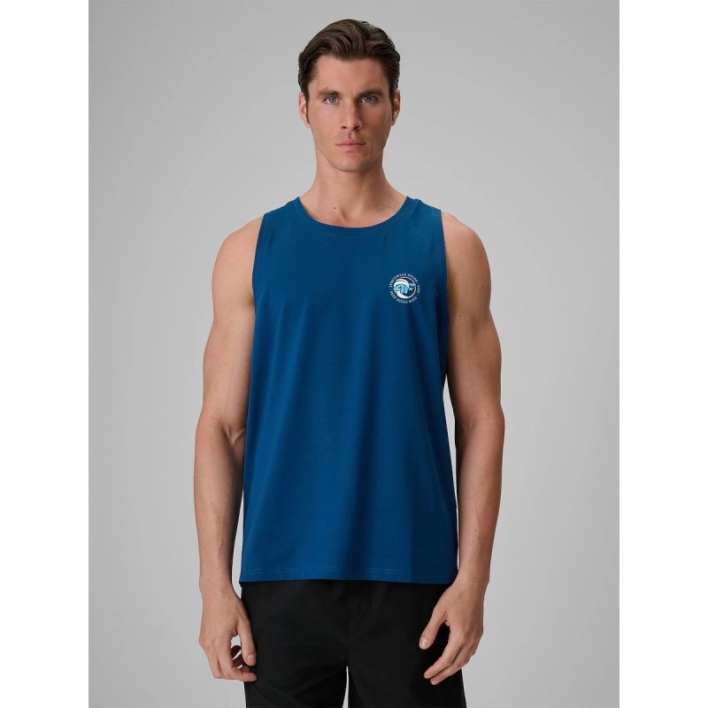 Men's regular sleeveless T-shirt with print 4F 4FRSS26TSLEM366-10S 4f