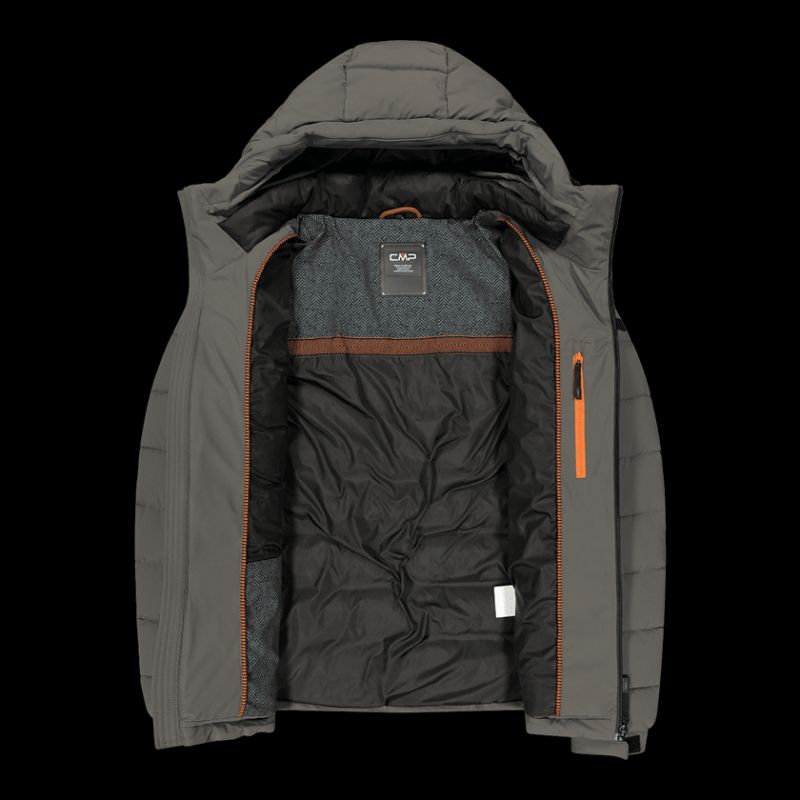 CMP Men's Winter Sports Jacket with Hood, Insulated, Gray (34K0167/E910) CMP