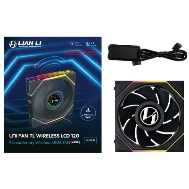 Lian Li UNI FAN TL Wireless LCD Lüfter ARGB PWM Reverse Blade 120mm fan black Chłodzenie/Chłodzenie - wentylatory Your Sports Performance