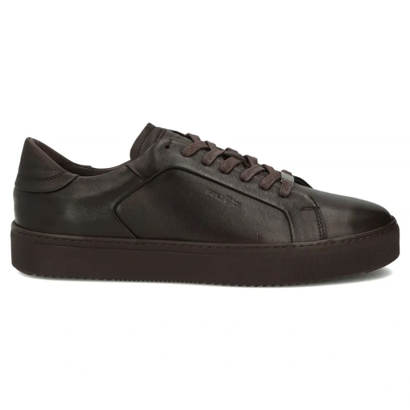 Men's brown leather sneakers Filippo MP8274