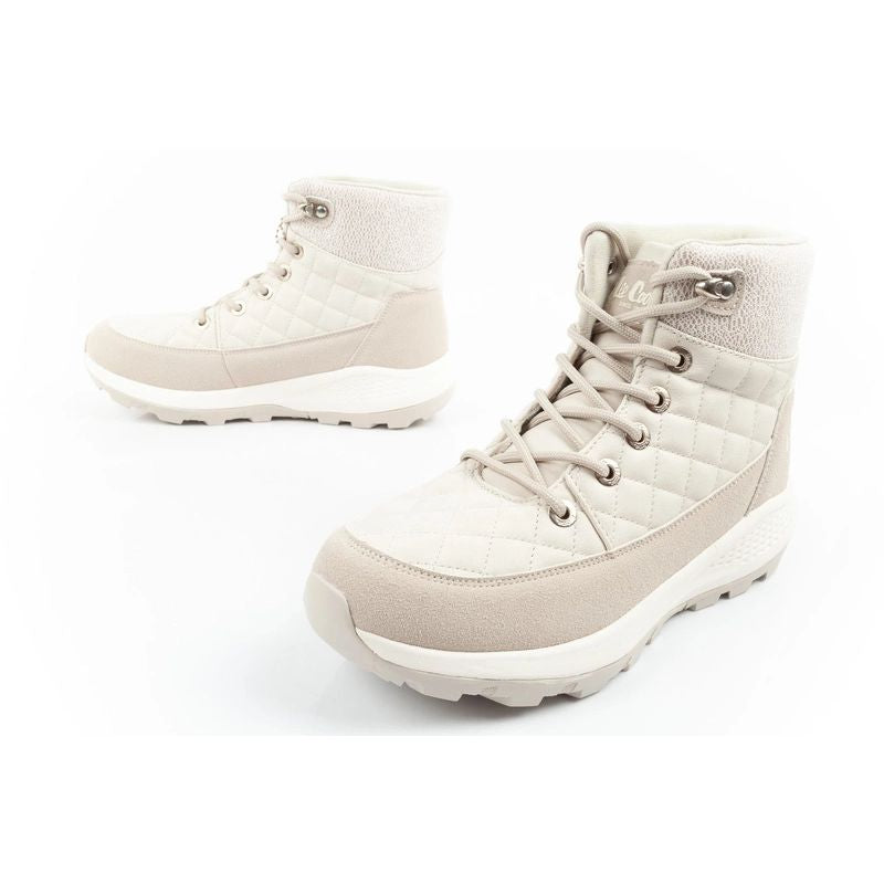 Lee Cooper women's winter hiking sports shoes, insulated, cream, eco-leather Lee Cooper