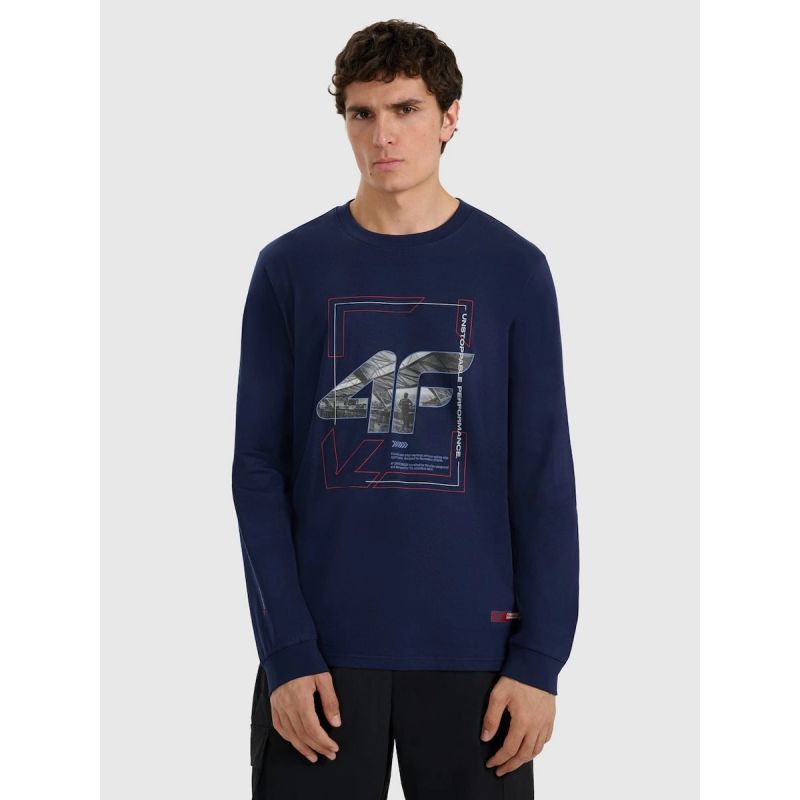 Men's longsleeve regular with print 4F 4FRAW25TLONM606-31S