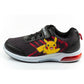 Leomil children's sports shoes Pokemon sneakers lightweight with velcro LED black