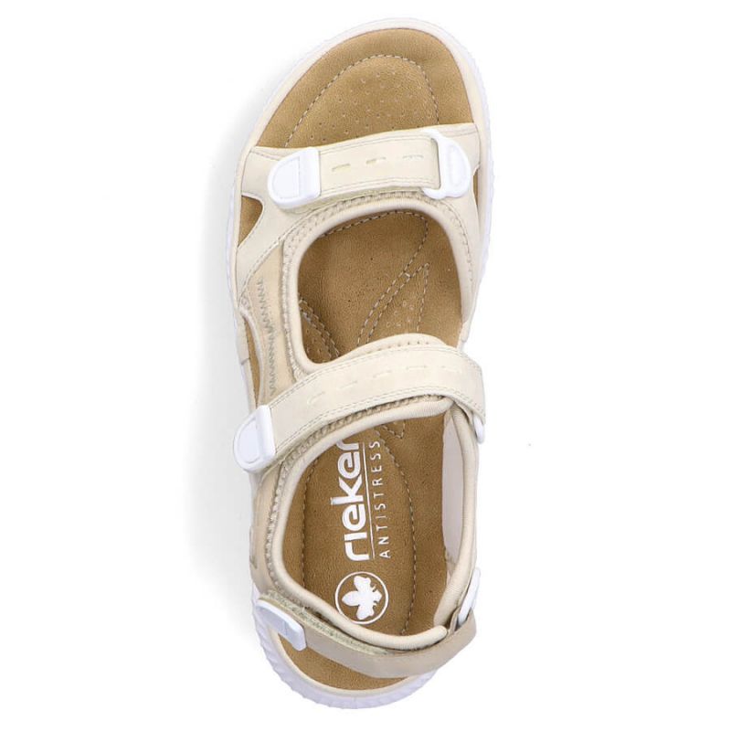 Comfortable Velcro sandals Rieker W RKR691 beige Footwear/Lifestyle/Rieker Your Sports Performance
