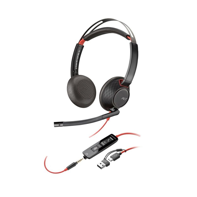 POLY Blackwire 5220 8X231AA Over-Ear Headphones Akcesoria GSM/Słuchawki przewodowe Your Sports Performance