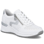 Women's leather wedge sneakers white Rieker N4340-80 To be categorized Your Sports Performance