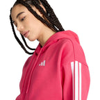 Women's adidas Essentials 3-Stripes Full-Zip Fleece Hoodie Pink KF6272