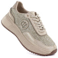 Women's leather sneakers with gold braid Gino Fabiani OL39-5 GOLD Gino Fabiani
