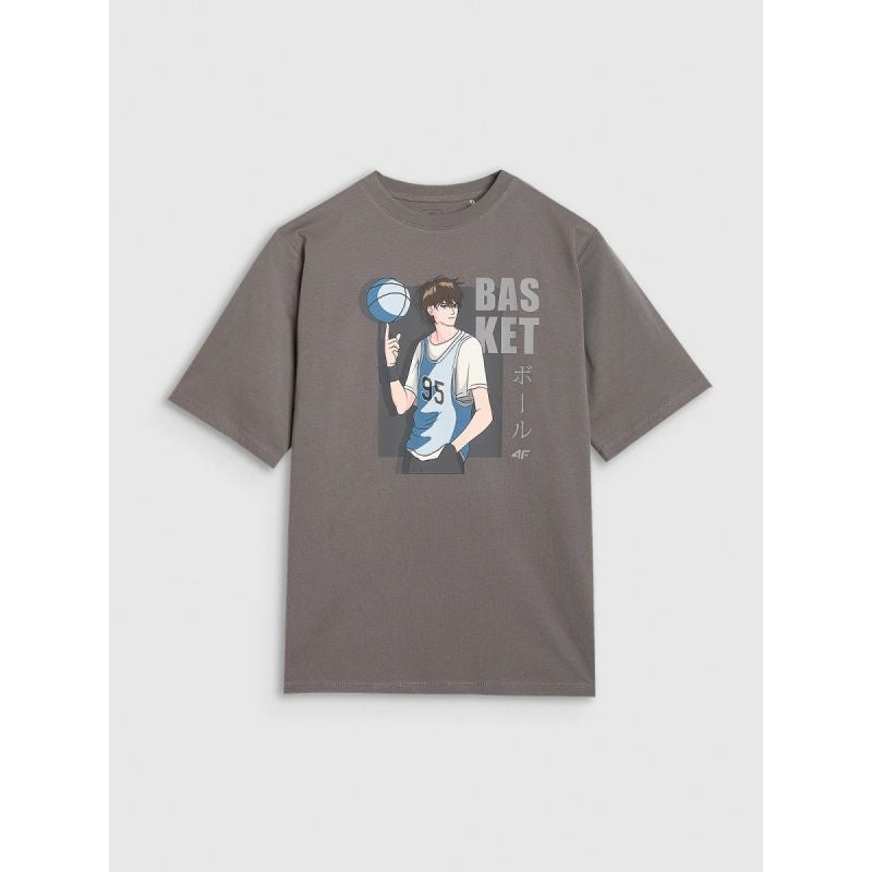 Boy's oversize T-shirt with print 4F 4FJRAW25TTSHM3062-24S *Kategoria tymczasowa Your Sports Performance