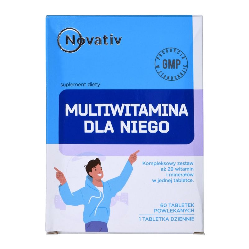 Novativ Multivitamin for Him 60 coated tablets Import z Action/Odżywki i suplementy/Suplementy diety Your Sports Performance
