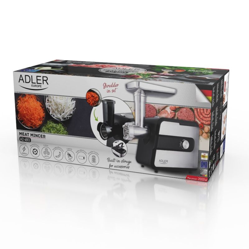 Adler AD 4813 2000W Mincer Black, Silver AGD - Produkty/Maszynki do mielenia Your Sports Performance