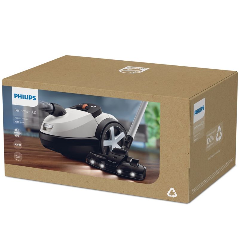 Philips Performer LED 8000 Series bagged vacuum cleaner with TriActive technology, model XD8142/12, 900W power AGD - Produkty/Odkurzacze Your Sports Performance