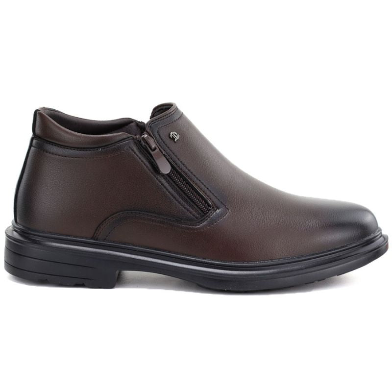 Men's brown ankle boots with zippers McKeylor 85229