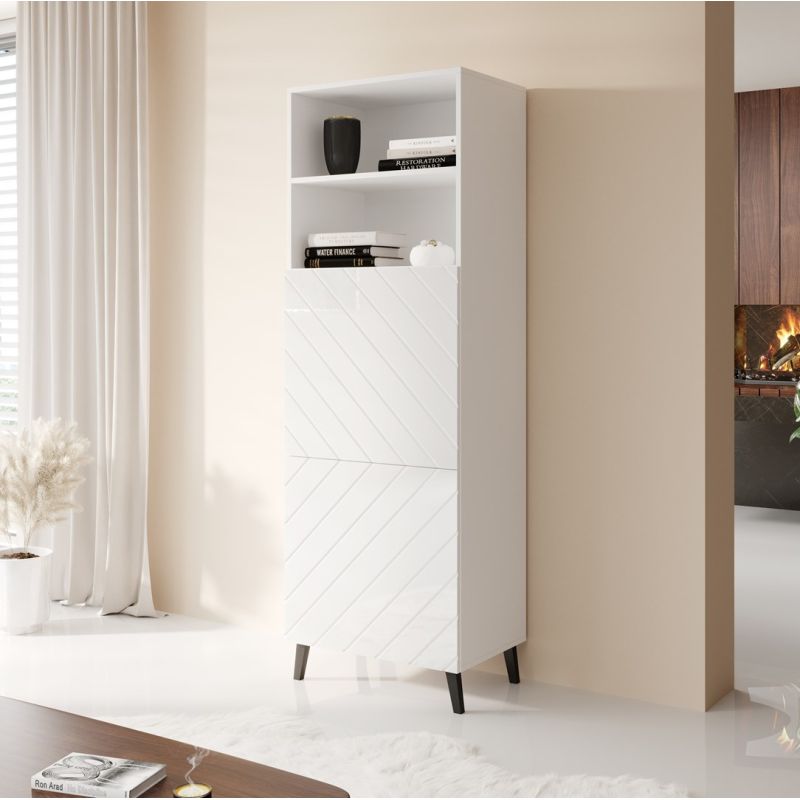 ABETO display cabinet 60x40xH176.5 white/white gloss Bufety i witryny/Bufety i witryny na drewnianej podstawie Your Sports Performance