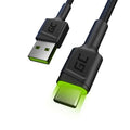 GREEN CELL KABGC06 GC RAY USB CABLE - USB-C 120CM, GREEN LED, FAST CHARGING ULTRA CHARGE, QC 3.0 Kable i adaptery/Kable USB Your Sports Performance
