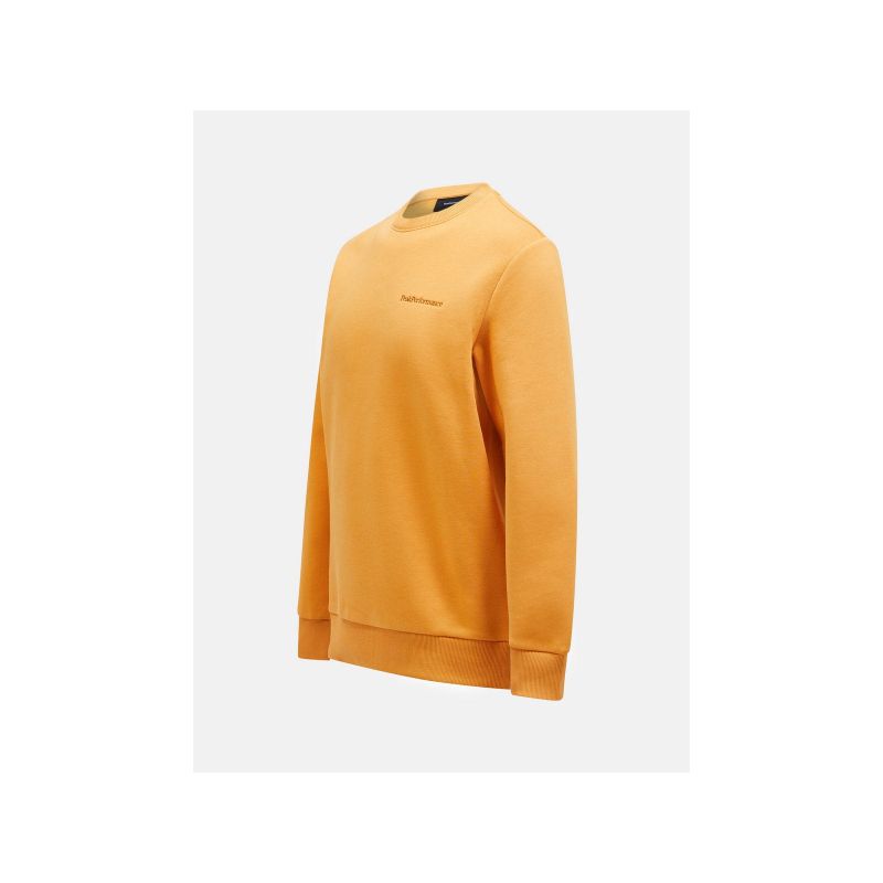 Peak Performance M Original Small Logo Crew Sweatshirt Orange Peak Performance