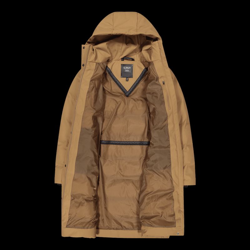CMP women's long hooded jacket, winter waterproof, insulated, beige (34K0096/P814) In preparation Your Sports Performance