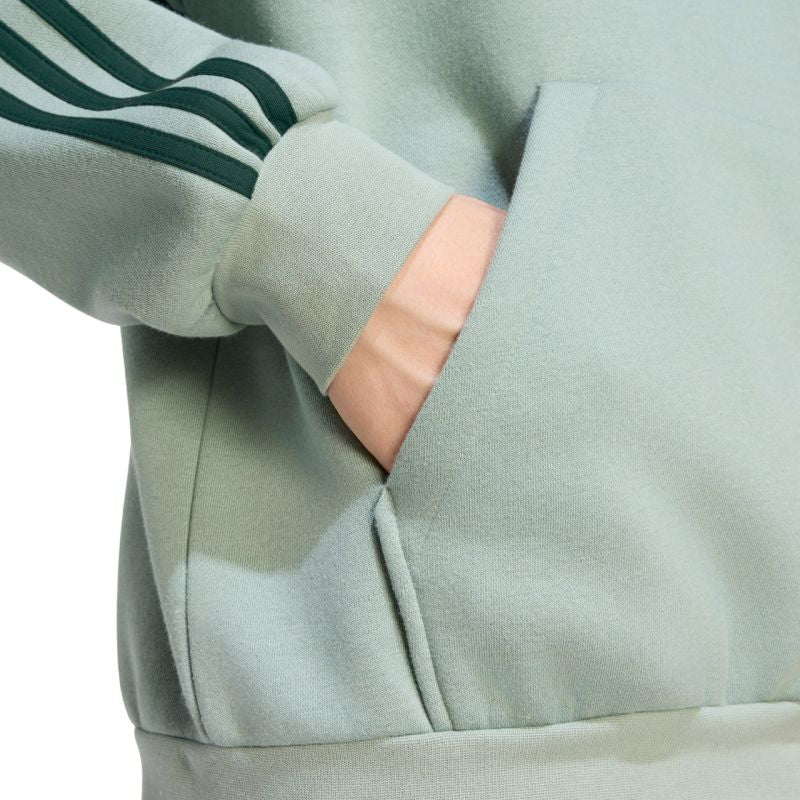 Men's adidas Essentials 3-Stripes Fleece Hoodie light green KY4172