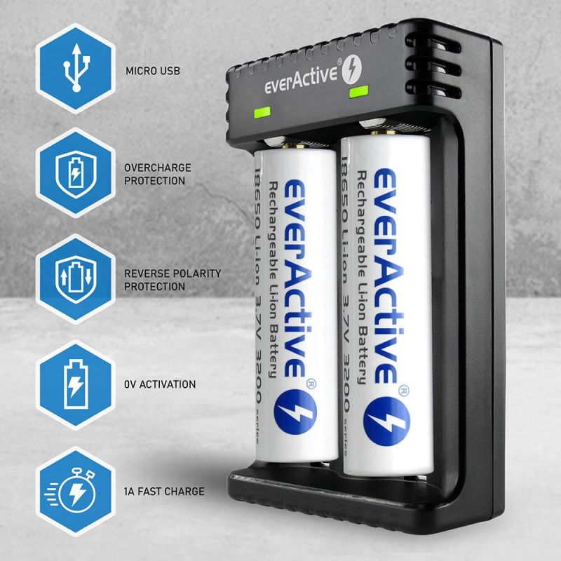 EVERACTIVE CHARGER FOR CYLINDRICAL LI-ION BATTERIES LC200 Baterie, akumulatorki i ładowarki/Ładowarki akumulatorowe (bez akumulatorków) Your Sports Performance