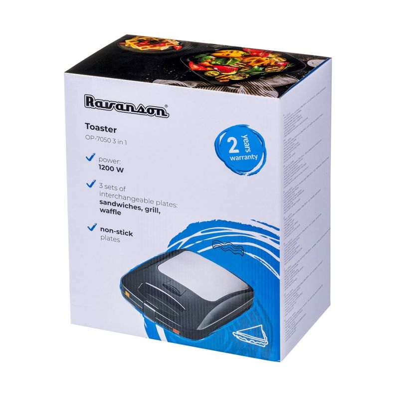 Ravanson OP-7050 3-in-1 Toaster (1200W; black) AGD - Produkty/Opiekacze Your Sports Performance