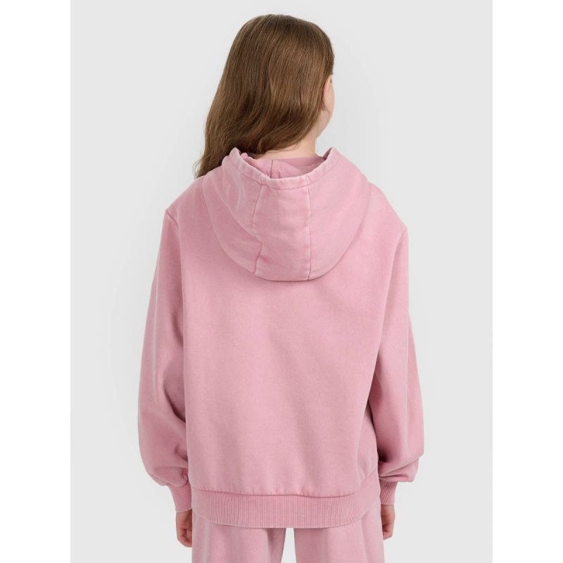 Girls' sweatshirt with hood, open, 4F 4FJRAW25TSWSF2294-54S *Kategoria tymczasowa Your Sports Performance