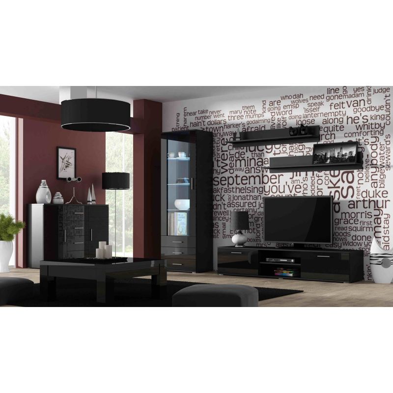 SOHO S1 display cabinet black/gloss black Bufety i witryny/Bufety i witryny na drewnianej podstawie Your Sports Performance