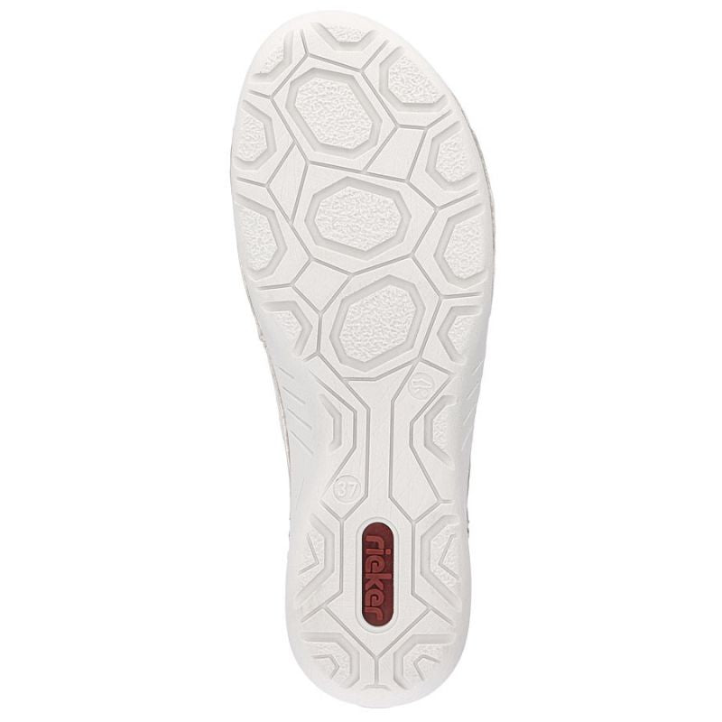 Rieker 52546-60 women's perforated leather shoes in beige Footwear Your Sports Performance