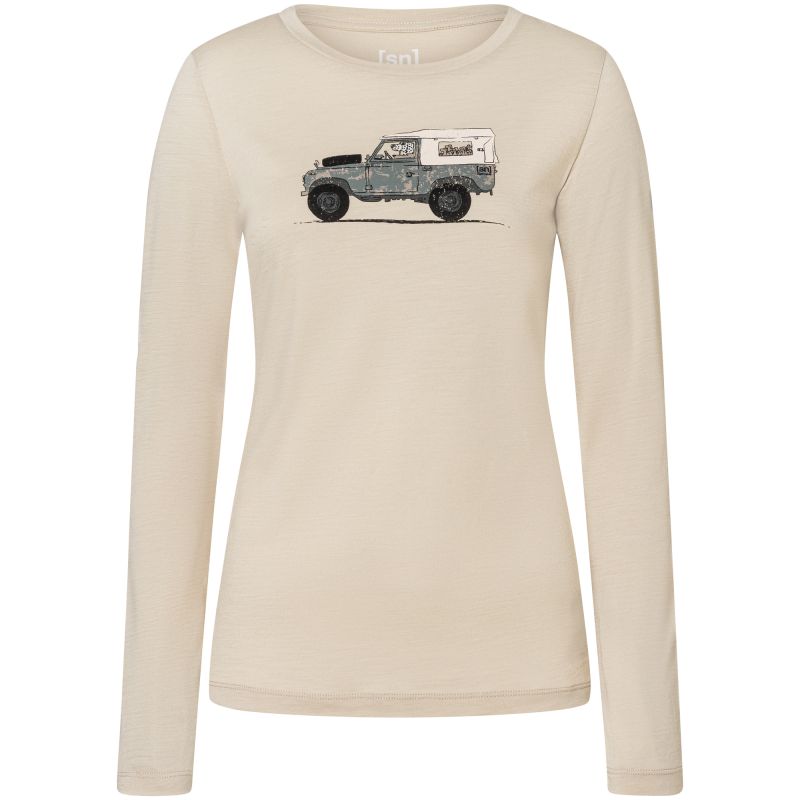Women's SUPER.NATURAL W DOG EXCURSION LS Long-Sleeve Top Beige