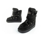 D.Franklin women's winter snow boots, fashionable fur lining, black D.Franklin