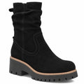 Women's leather ankle boots, ruffled, black, Filippo DBT6402