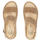 Women's leather wedge sandals camel Filippo DS7746