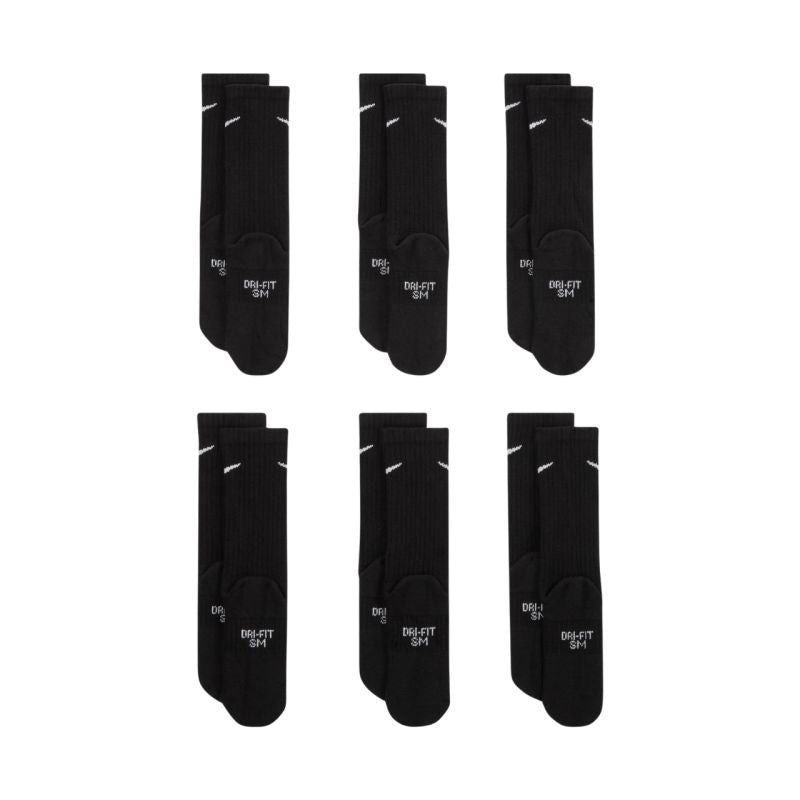 Nike Everyday Cush Crew Kids Socks 6 Pairs Black SX6910 010
