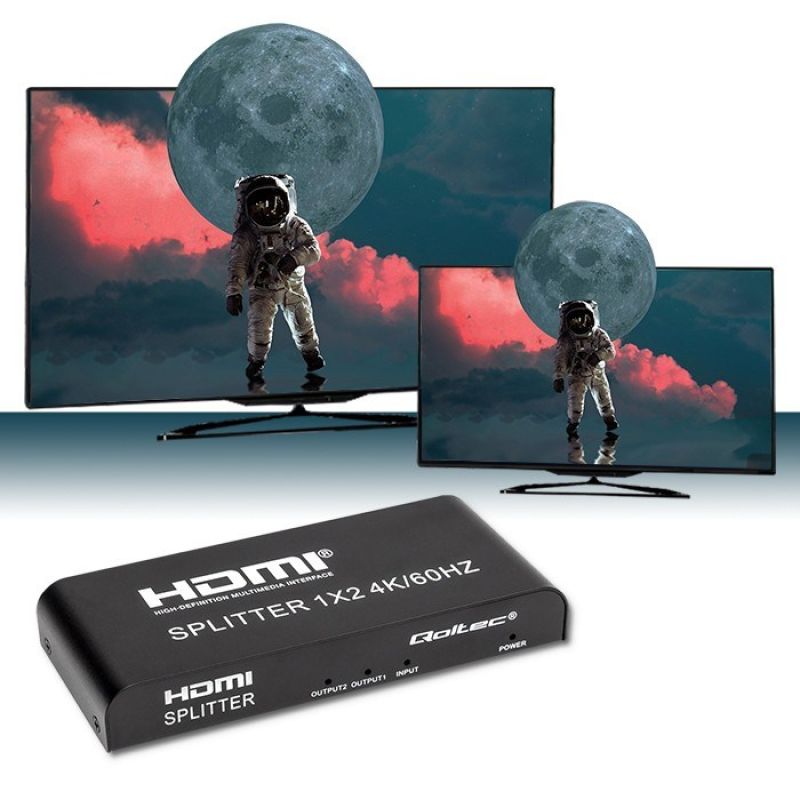 QOLTEC SPLITTER 2XHDMI 4KX2K | 6GB/S | 60HZ Kable i adaptery/Adaptery, przejściówki Your Sports Performance