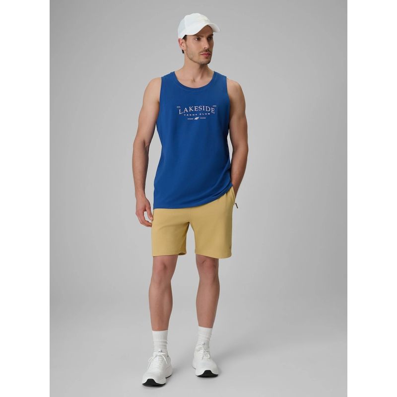 Men's regular sleeveless shirt with print 4F 4FRSS26TSLEM331-033S 4f