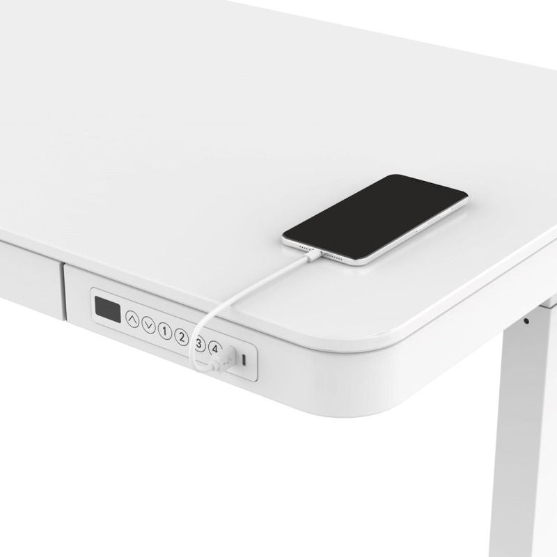 Activejet ET119W-C electric height-adjustable desk in white. Tabletop dimensions: 140 x 70 cm. Biurka/Biurka nowoczesne Your Sports Performance