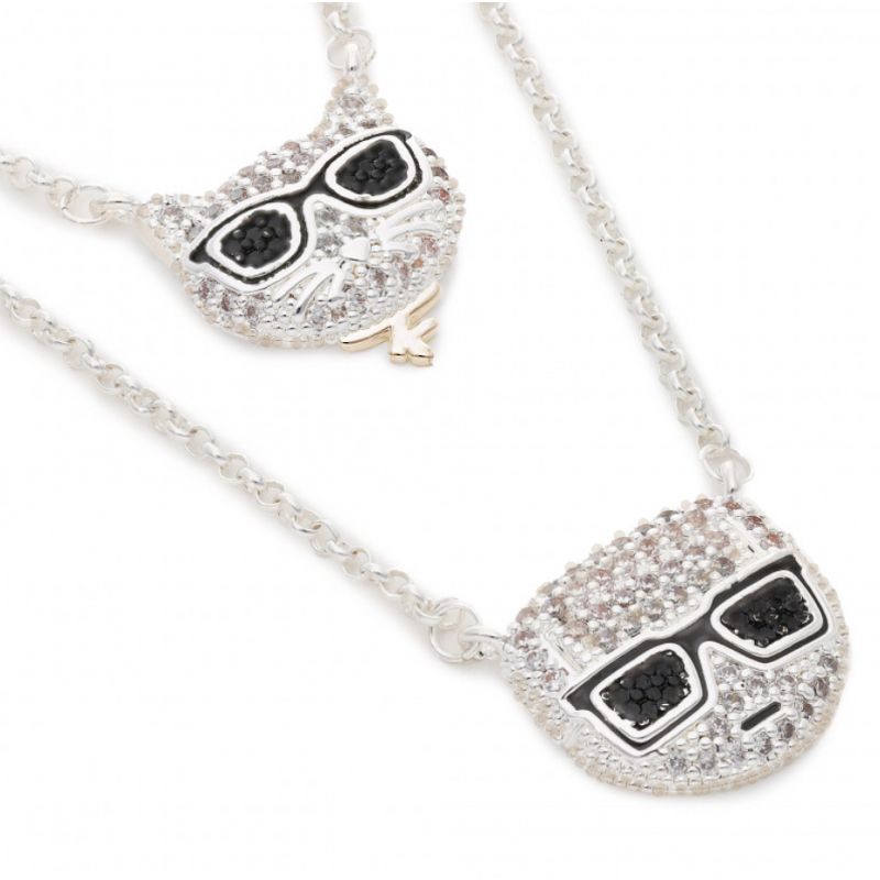 KARL LAGERFELD SILVER NECKLACE K/IKONIK PAVE In preparation Your Sports Performance