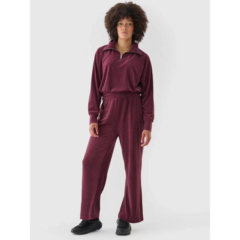 Women's velour sweatshirt without a hood, 4F 4FRAW24TSWSF2054-60S *Kategoria tymczasowa Your Sports Performance