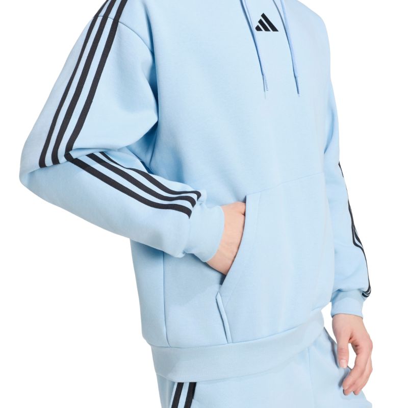 adidas Essentials 3-Stripes Fleece Hoodie for men, light blue KY4170