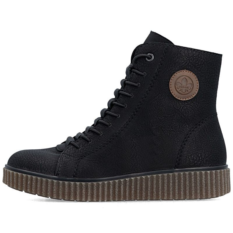 Women's insulated platform ankle boots black Rieker Y4308-00
