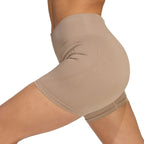 Women's adidas Workout Essentials 4 inch beige shorts JX3926