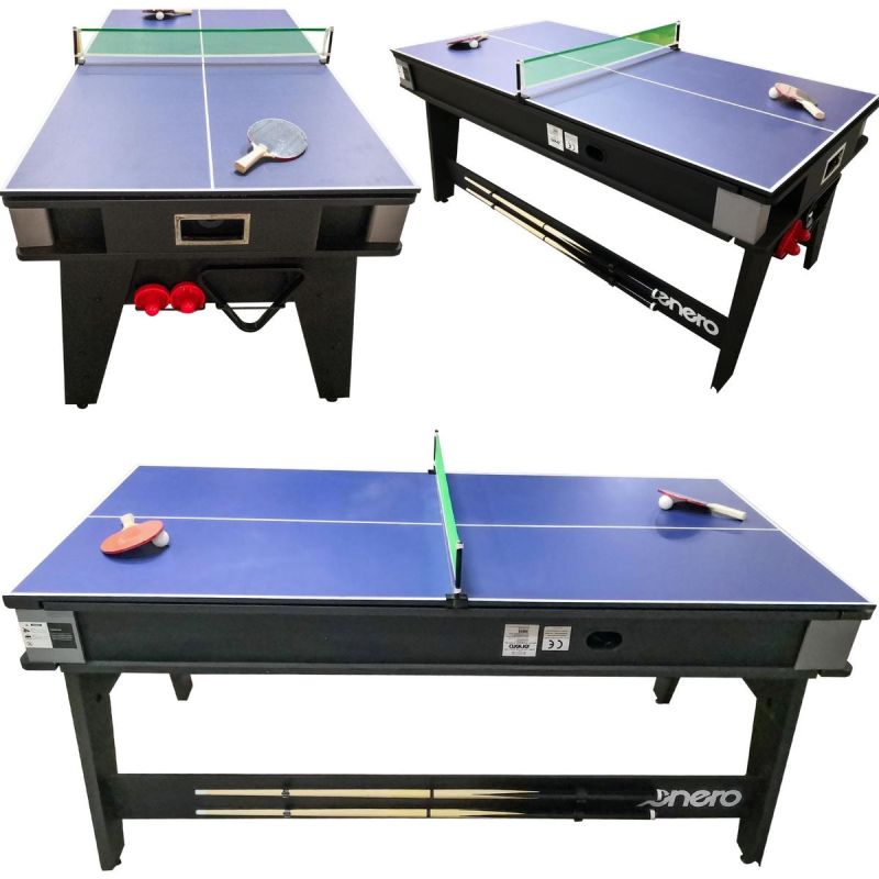4-IN-1 MULTIGAMING TABLE BILLIARDS TABLE TENNIS HOOK-UP DINING TABLE 189x94.1x81.3CM ENERO Accessories Your Sports Performance