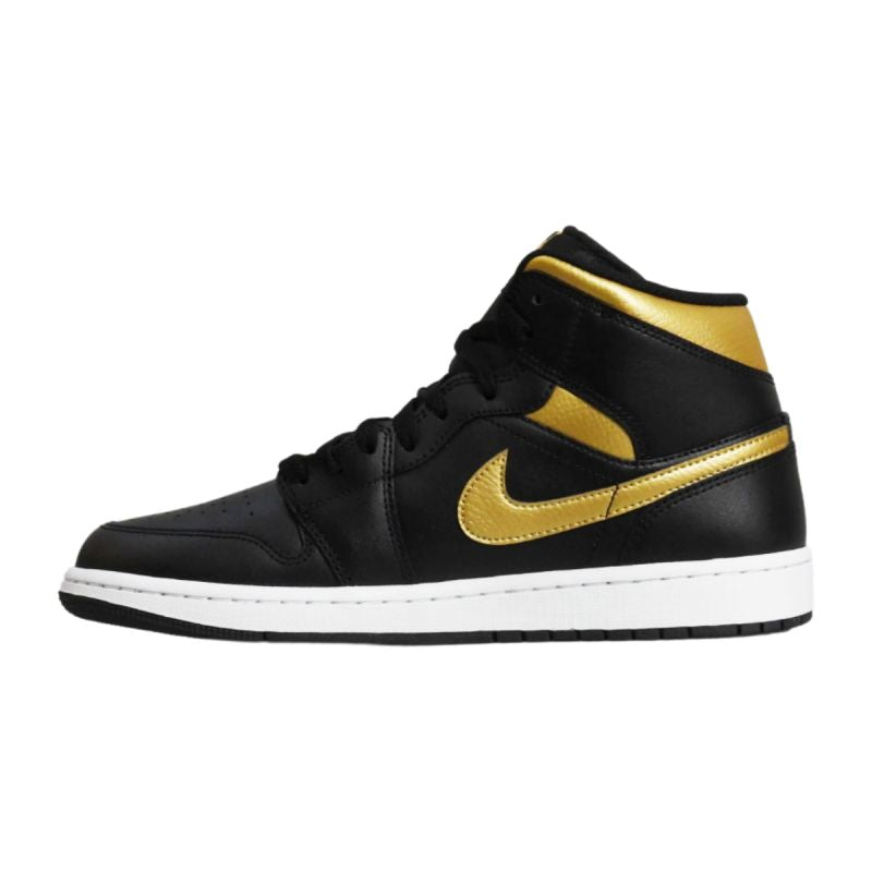 Air Jordan 1 Mid (GS) Basketball Shoe Black/Metallic Gold - DQ8426-071 Obuwie/Buty na co dzień Your Sports Performance