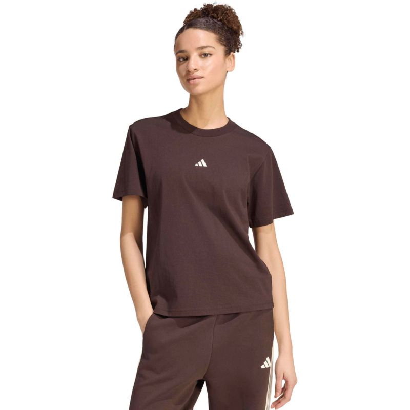 adidas Essentials Small Logo Women's T-Shirt Brown KX0795