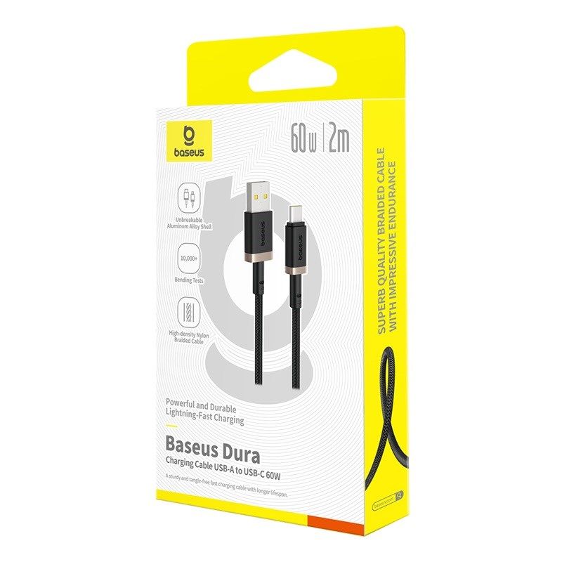 Baseus Dura USB-Type C Cable 60W 2m (Black-Gold) In preparation Your Sports Performance