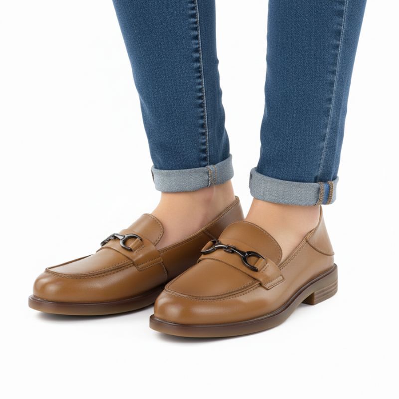 Women's leather loafers, camel, Vinceza 18117 To be categorized Your Sports Performance