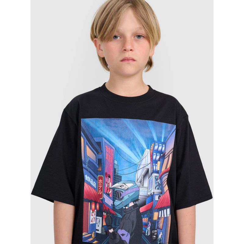 Boy's oversize T-shirt with print 4F 4FJRAW25TTSHM3061-20S 4f