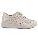 Women's leather openwork wedge shoes, gold, Vinceza 79603 To be categorized Your Sports Performance